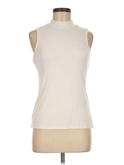 Pre-owned Cyrus Sleeveless Top Ivory High Neck Tops In White