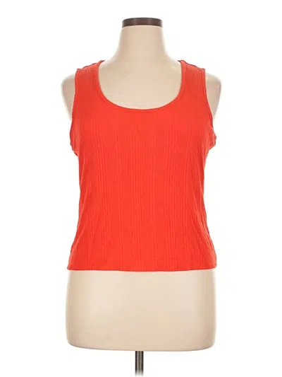 Pre-owned Cyrus Sleeveless Top Orange Scoop Neck Tops