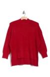 Cyrus Step Hem Waffle Stitch Sweater In Venetian Red