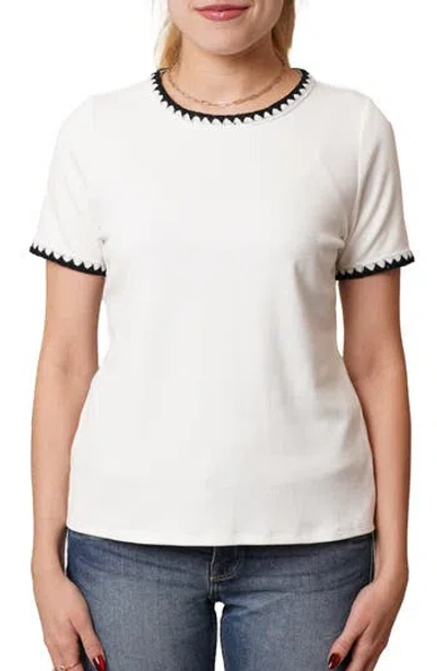 Cyrus Stitched Crewneck T-shirt In White