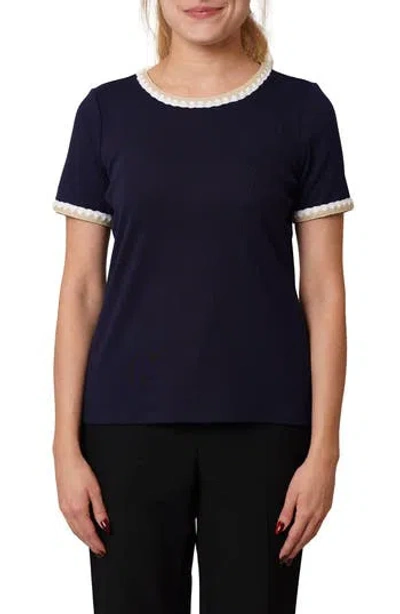 Cyrus Stitched Crewneck T-shirt In Ecl/plk/bn