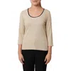 Cyrus Stitched U-neck T-shirt In Neutral