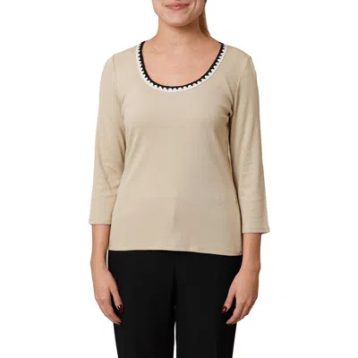 Cyrus Stitched U-neck T-shirt In Neutral