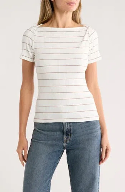 Cyrus Stripe Boat Neck Short Sleeve Top