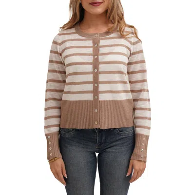 Cyrus Stripe Contrast Cardigan In Multi