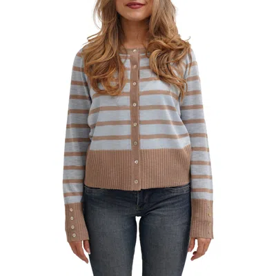 Cyrus Stripe Contrast Cardigan In Multi