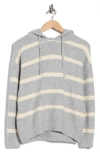 Cyrus Stripe Hooded Sweater In Gray