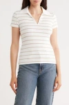 Cyrus Stripe Johnny Collar Polo