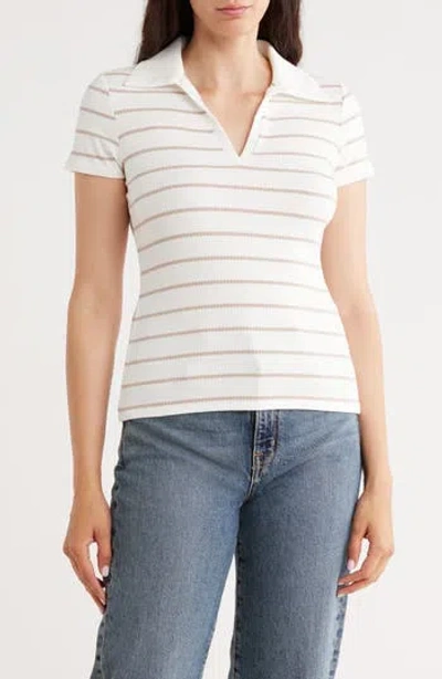 Cyrus Stripe Johnny Collar Polo
