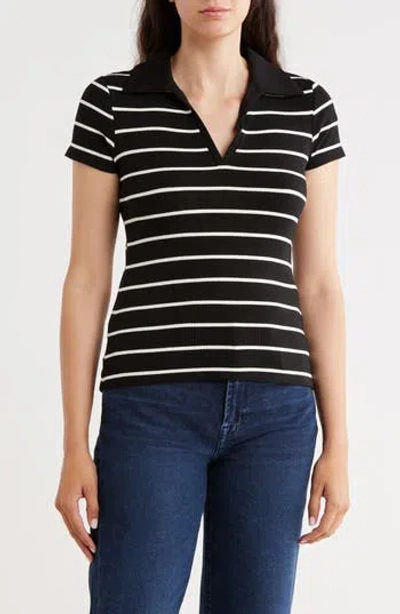 Cyrus Stripe Johnny Collar Polo In Multi