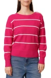 Cyrus Stripe Pullover Sweater In Pink