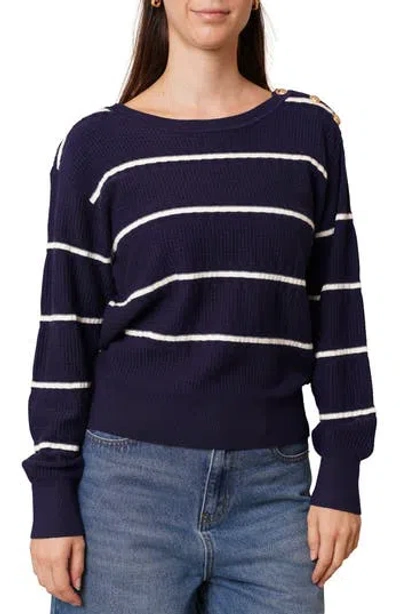 Cyrus Stripe Pullover Sweater In Blue