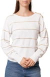 Cyrus Stripe Pullover Sweater In White