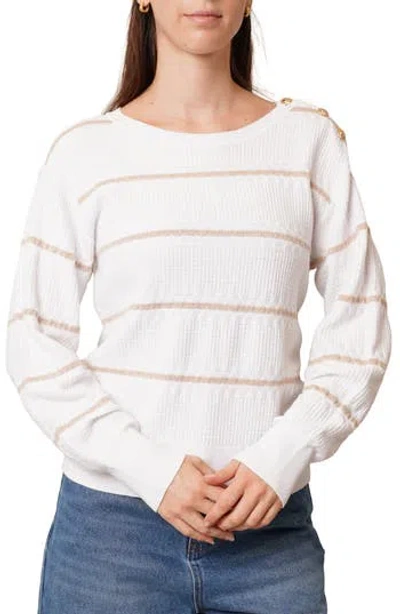 Cyrus Stripe Pullover Sweater In White