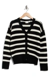 Cyrus Stripe V-neck Cardigan In Black