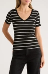 Cyrus Stripe V-neck Top In Multi