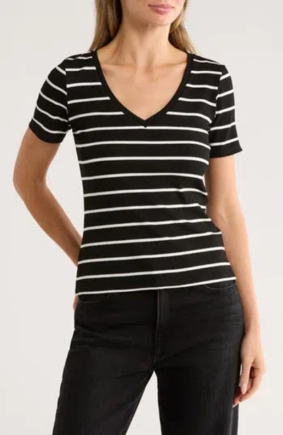 Cyrus Stripe V-neck Top In Multi