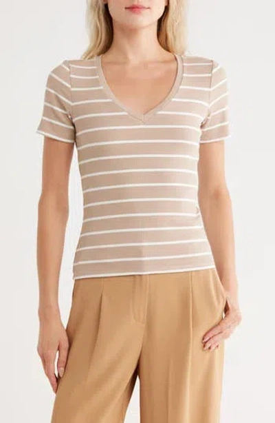 Cyrus Stripe V-neck Top In Multi