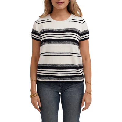 Cyrus Striped Short Sleeve Sweater In Multi