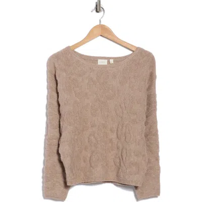 Cyrus Textured Boat Neck Sweater In Neutral