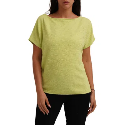 Cyrus Textured Boat Neck Top In Yellow