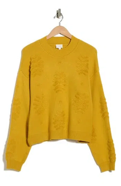 Cyrus Textured Crewneck Sweater In Yellow