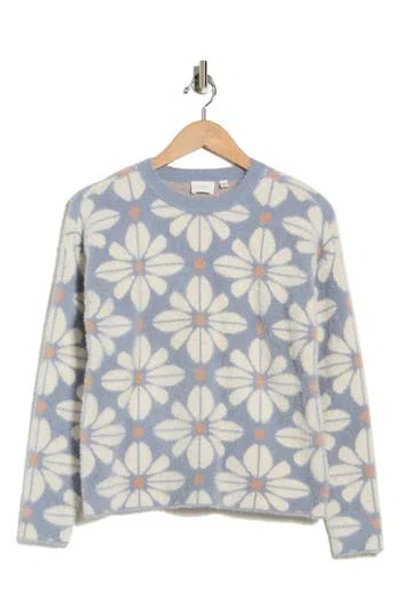 Cyrus Textured Crewneck Sweater In Blue