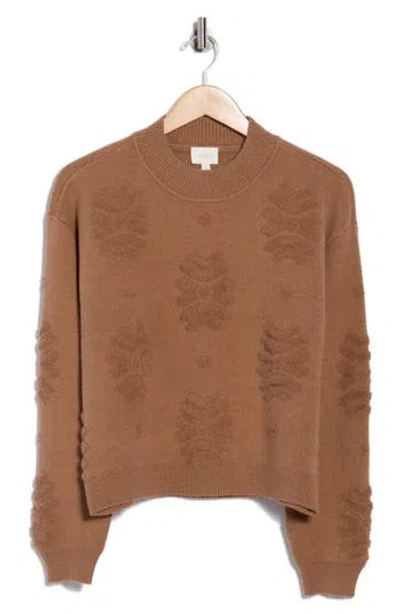 Cyrus Textured Crewneck Sweater In Brown