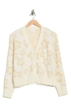 Cyrus Textured Floral V-neck Cardigan In Neutral