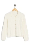 Cyrus Textured Polo Cardigan In White