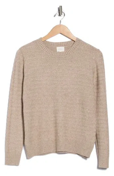 Cyrus Textured Stitch Crewneck Sweater In Burgundy