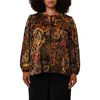 Cyrus Tie Front Top In Brown