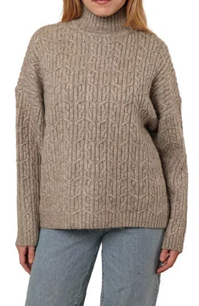 Cyrus Turtleneck Oversize Sweater In Brown