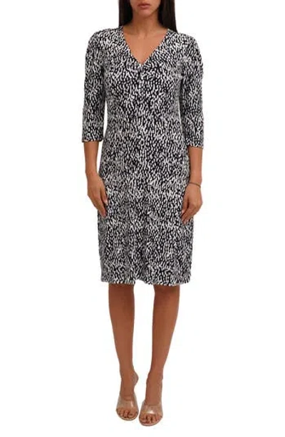 Cyrus Twist Front Rib Print Dress In Multi