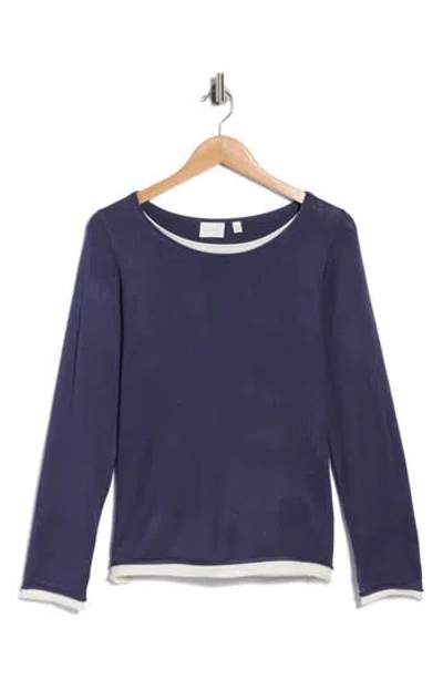Cyrus Twofer Sweater In Twilight / Cream