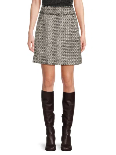 Cyrus Women's Textured Mini Skirt In Black White