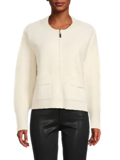 Cyrus Women's Zip Front Faux Fur Jacket In Olive