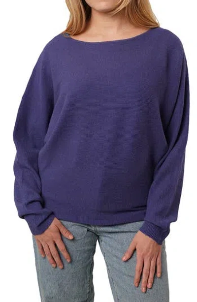 Cyrus Yummy Dolman Waffle Knit Sweater In Purple