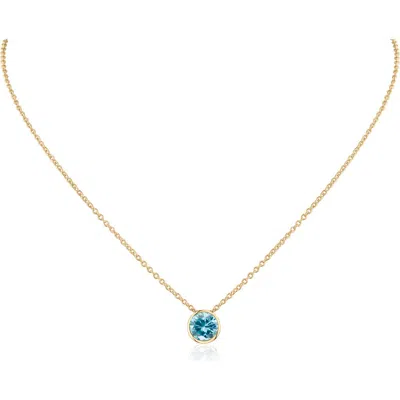 Cz By Kenneth Jay Lane 2ct. Tw. Bezel Birthstone Cubic Zirconia Pendant Necklace In Gold