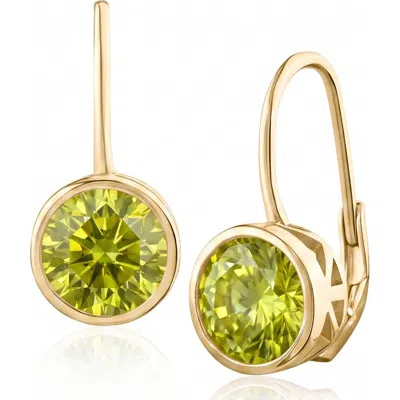 Cz By Kenneth Jay Lane 5 Cttw Round Bezel Cubic Zirconia Drop Earrings In Gold