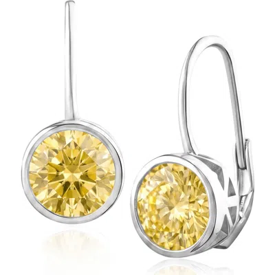 Cz By Kenneth Jay Lane 5.00ctw Round Bezel Cubic Zirconia Drop Earrings In Metallic
