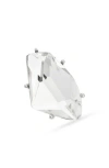 Cz By Kenneth Jay Lane Abstract Crystal Ring In Polished Silver