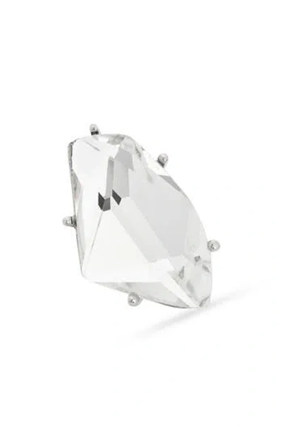 Cz By Kenneth Jay Lane Abstract Crystal Ring In Metallic