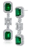 Cz By Kenneth Jay Lane Art Deco Cubic Zirconia Drop Earrings In Multi
