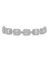 Cz By Kenneth Jay Lane Baguette & Pave Deco Bracelet In Silver
