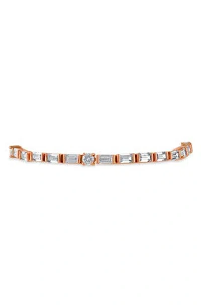 Cz By Kenneth Jay Lane Baguette & Round Cubic Zirconia Tennis Bracelet In Gold