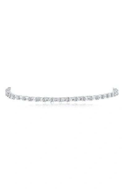 Cz By Kenneth Jay Lane Baguette Cubic Zirconia Bracelet In Metallic