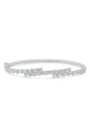 Cz By Kenneth Jay Lane Baguette Cubic Zirconia Hinge Bracelet In Silver