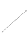 Cz By Kenneth Jay Lane Bezel Set Cubic Zirconia Tennis Bracelet In Silver