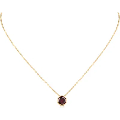 Cz By Kenneth Jay Lane Birthstone Cubic Zirconia Bezel Pendant Necklace In Gold
